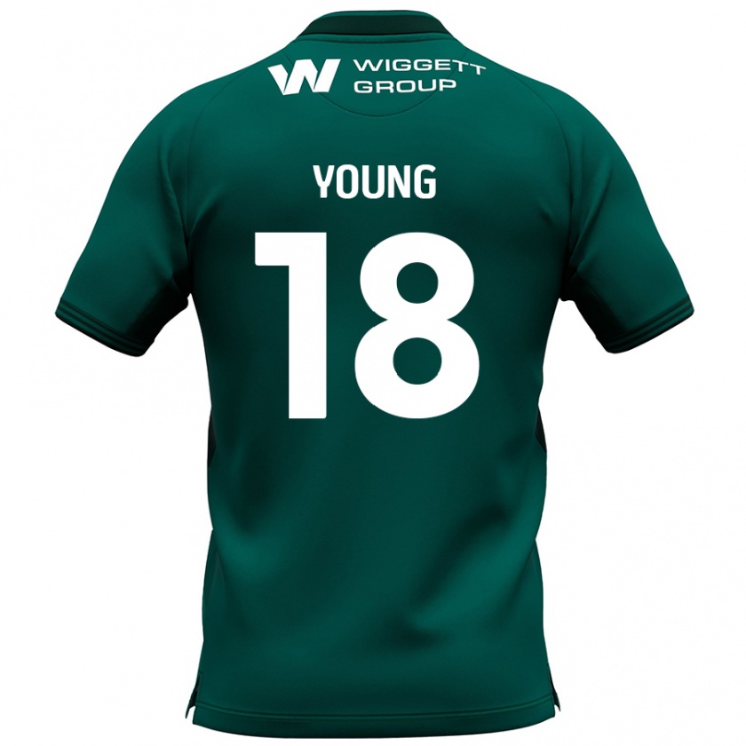 Kandiny Niño Camiseta Michelle Young #18 Verde 2ª Equipación 2024/25 La Camisa