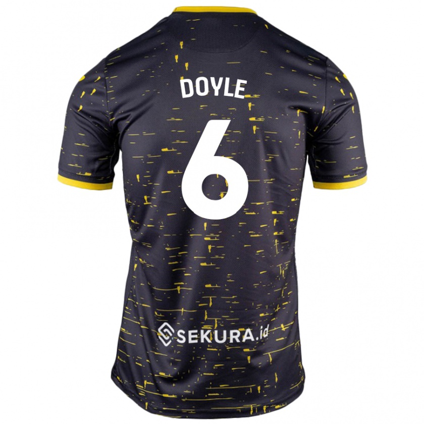 Kandiny Niño Camiseta Callum Doyle #6 Negro Amarillo 2ª Equipación 2024/25 La Camisa México