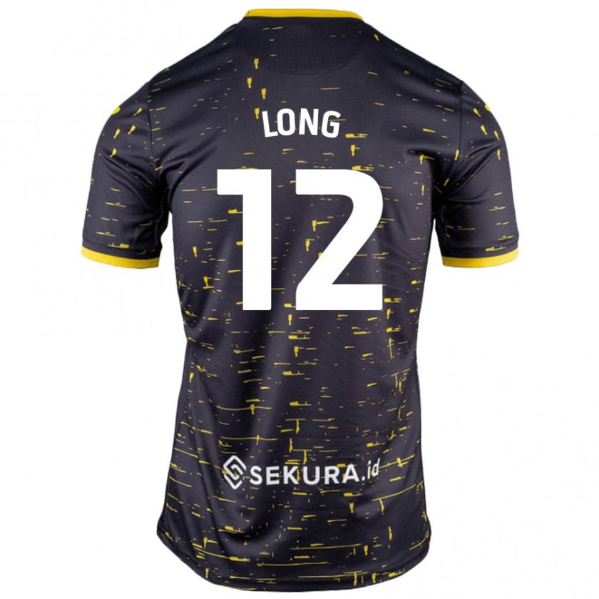 Kandiny Bambino Maglia George Long #12 Nero Giallo Kit Gara Away 2024/25 Maglietta