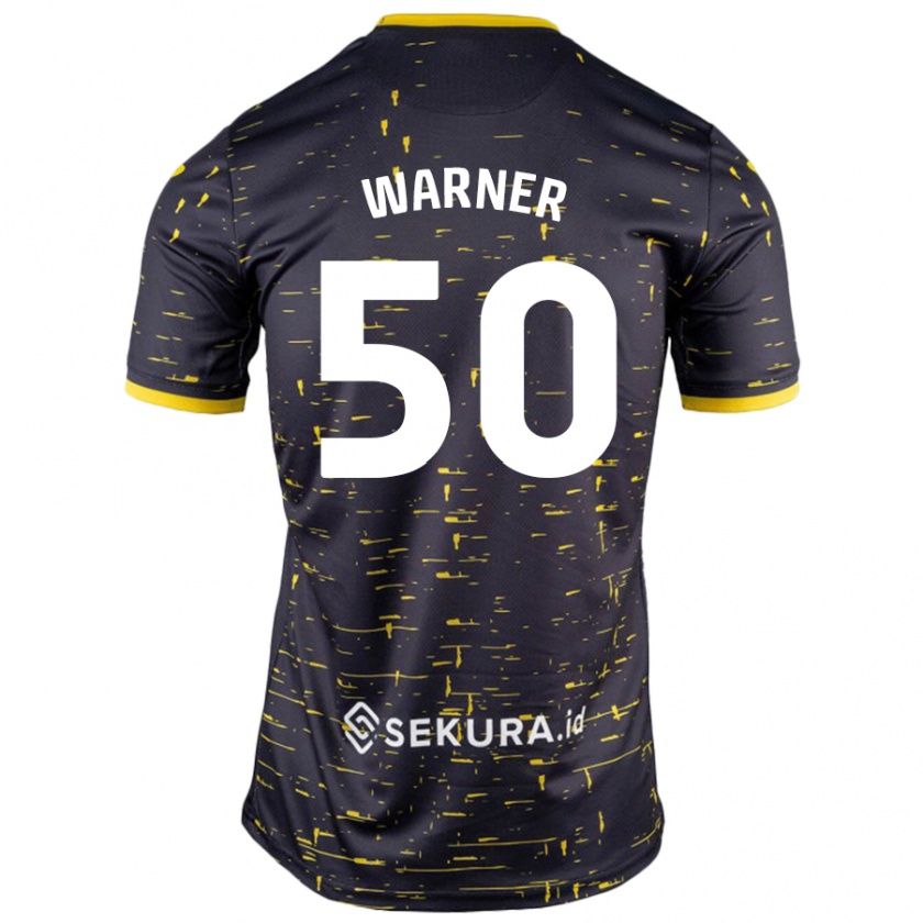 Kandiny Kinder Jaden Warner #50 Schwarz Gelb Auswärtstrikot Trikot 2024/25 T-Shirt Österreich