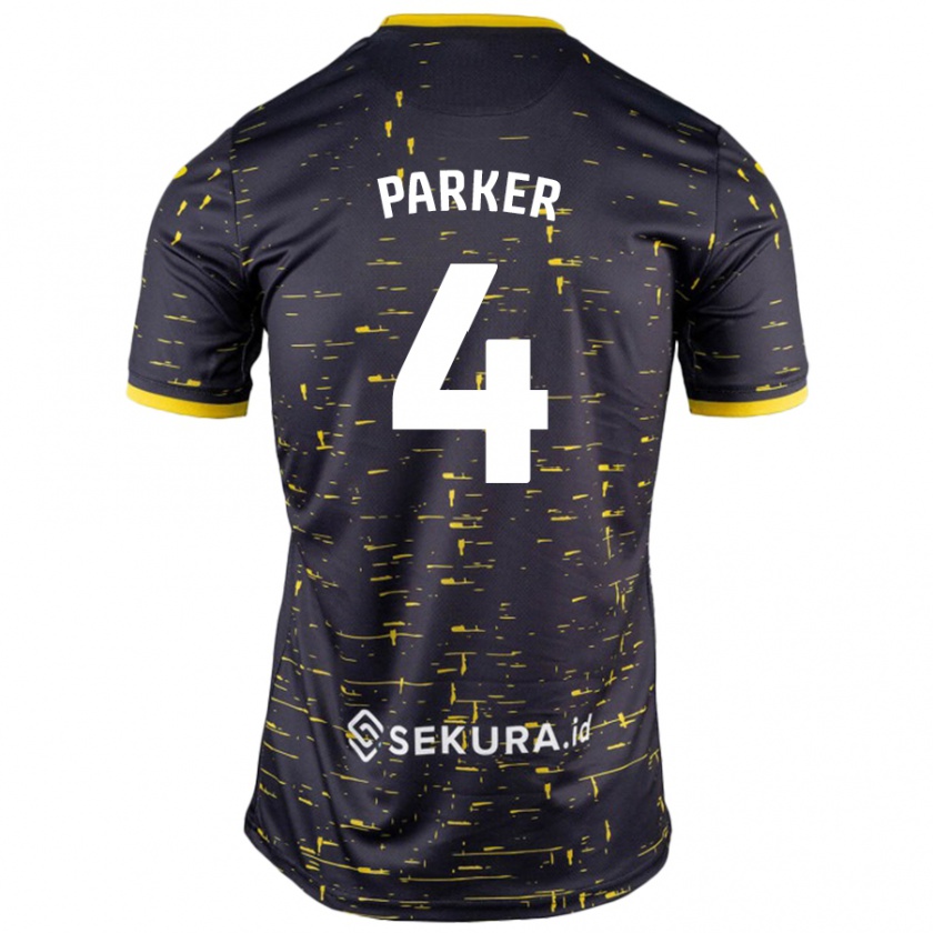 Kandiny Niño Camiseta Alice Parker #4 Negro Amarillo 2ª Equipación 2024/25 La Camisa México