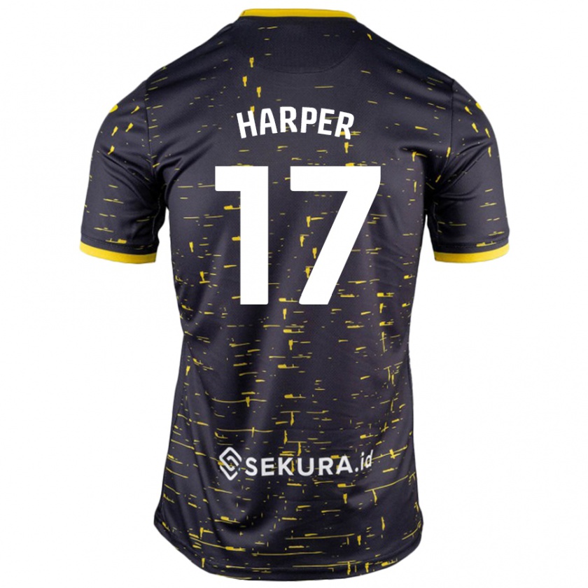 Kandiny Kinder Jess Harper #17 Schwarz Gelb Auswärtstrikot Trikot 2024/25 T-Shirt Österreich