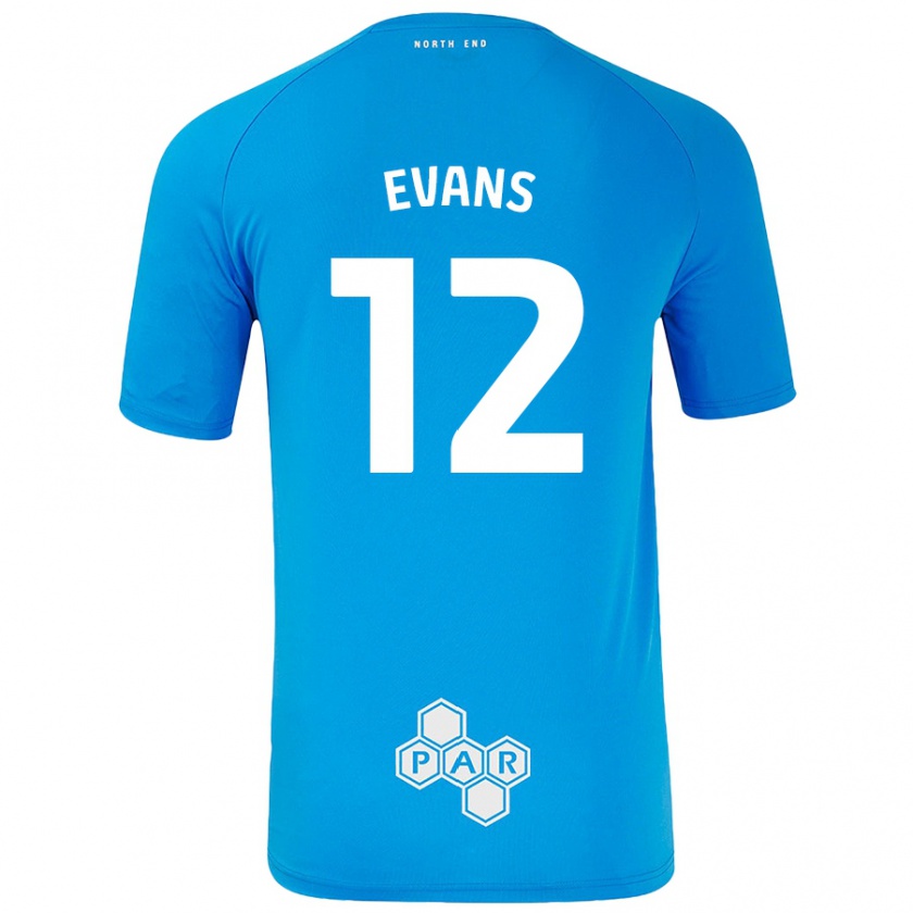 Kandiny Niño Camiseta Ched Evans #12 Azul Cielo 2ª Equipación 2024/25 La Camisa