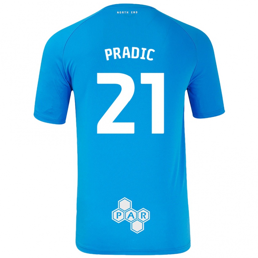 Kandiny Kinder James Pradic #21 Himmelblau Auswärtstrikot Trikot 2024/25 T-Shirt Österreich