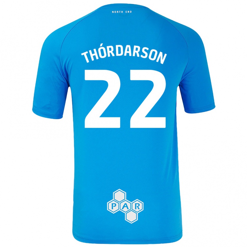 Kandiny Niño Camiseta Stefán Teitur Thórdarson #22 Azul Cielo 2ª Equipación 2024/25 La Camisa