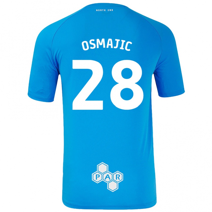 Kandiny Kinder Milutin Osmajic #28 Himmelblau Auswärtstrikot Trikot 2024/25 T-Shirt Österreich