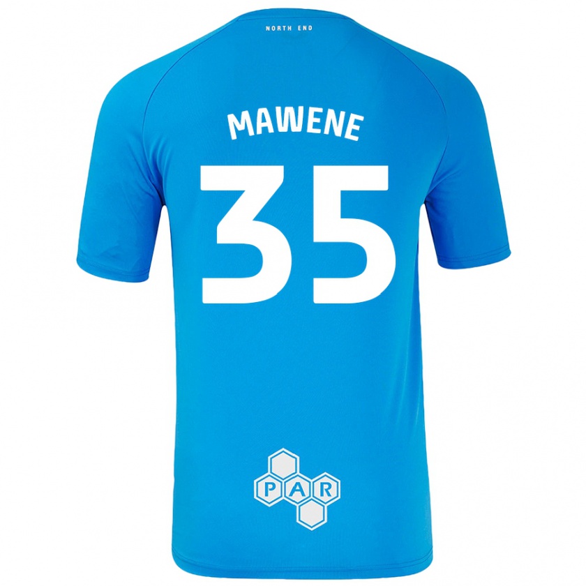 Kandiny Niño Camiseta Noah Mawene #35 Azul Cielo 2ª Equipación 2024/25 La Camisa