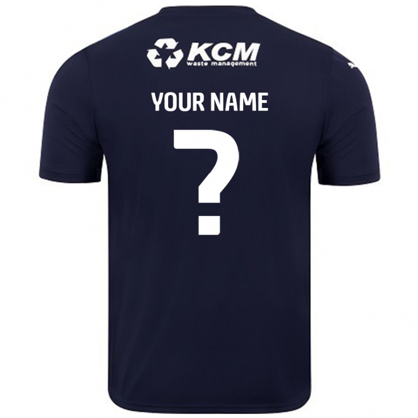 Kandiny Bambino Maglia Il Tuo Nome #0 Blu Navy Kit Gara Away 2024/25 Maglietta