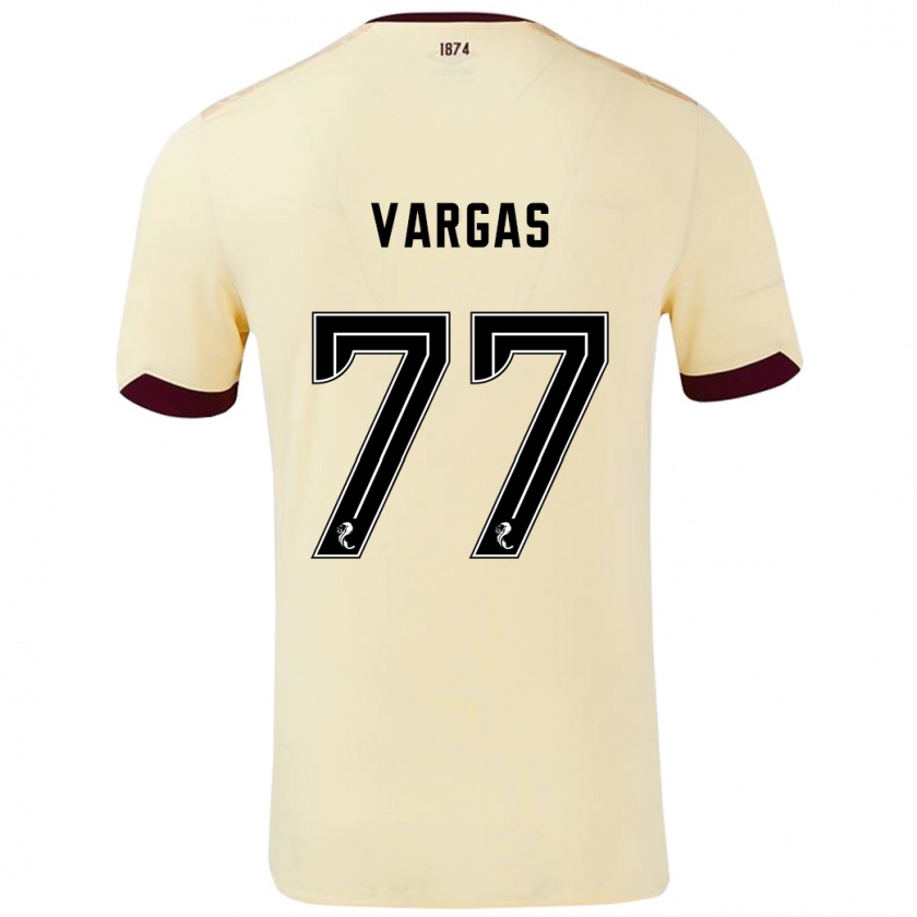 Kandiny Bambino Maglia Kenneth Vargas #77 Crema Borgogna Kit Gara Away 2024/25 Maglietta