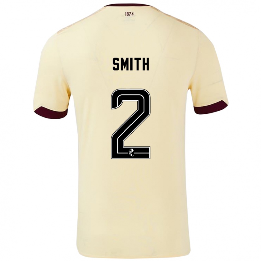 Kandiny Bambino Maglia Lucas Smith #2 Crema Borgogna Kit Gara Away 2024/25 Maglietta