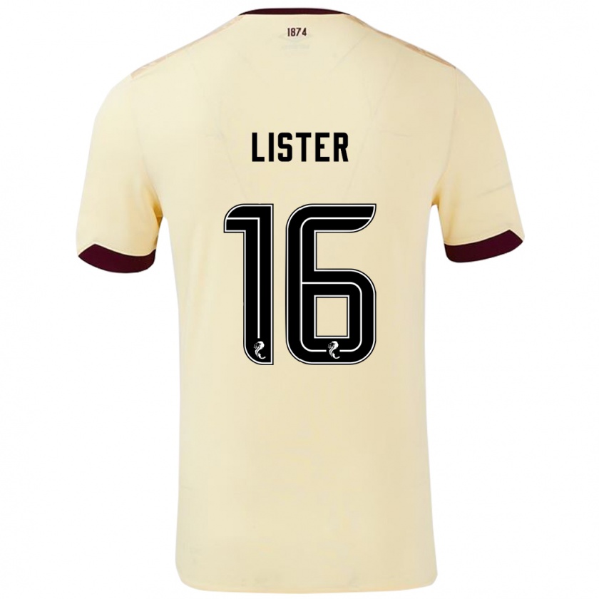 Kandiny Kinder Henry Lister #16 Creme Burgunderrot Auswärtstrikot Trikot 2024/25 T-Shirt Österreich