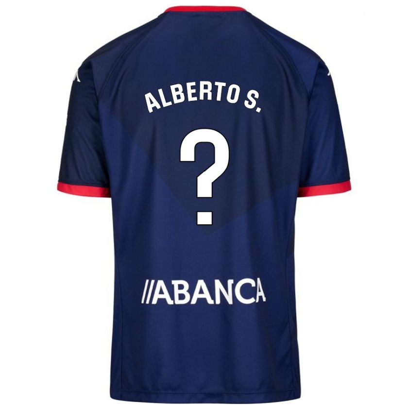 Kandiny Niño Camiseta Alberto Sánchez #0 Azul Marino 2ª Equipación 2024/25 La Camisa