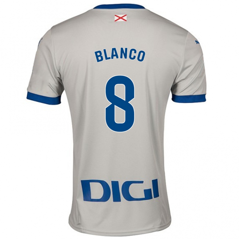 Kandiny Niño Camiseta Antonio Blanco #8 Gris Claro 2ª Equipación 2024/25 La Camisa