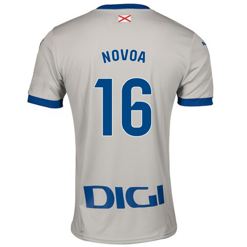 Kandiny Kinderen Hugo Novoa #16 Lichtgrijs Uitshirt Uittenue 2024/25 T-Shirt België