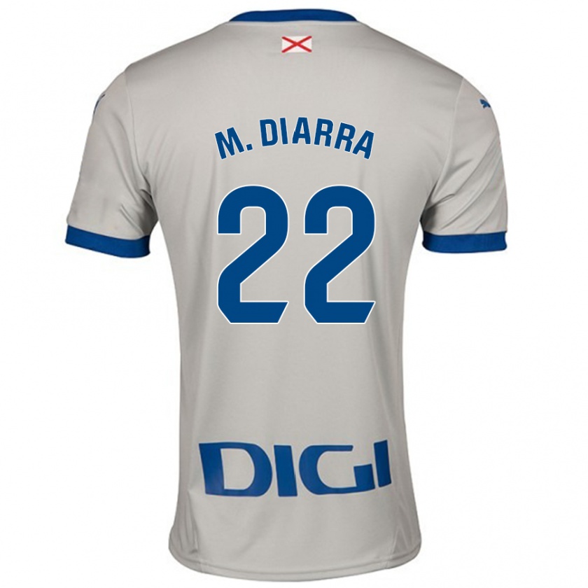 Kandiny Niño Camiseta Moussa Diarra #22 Gris Claro 2ª Equipación 2024/25 La Camisa