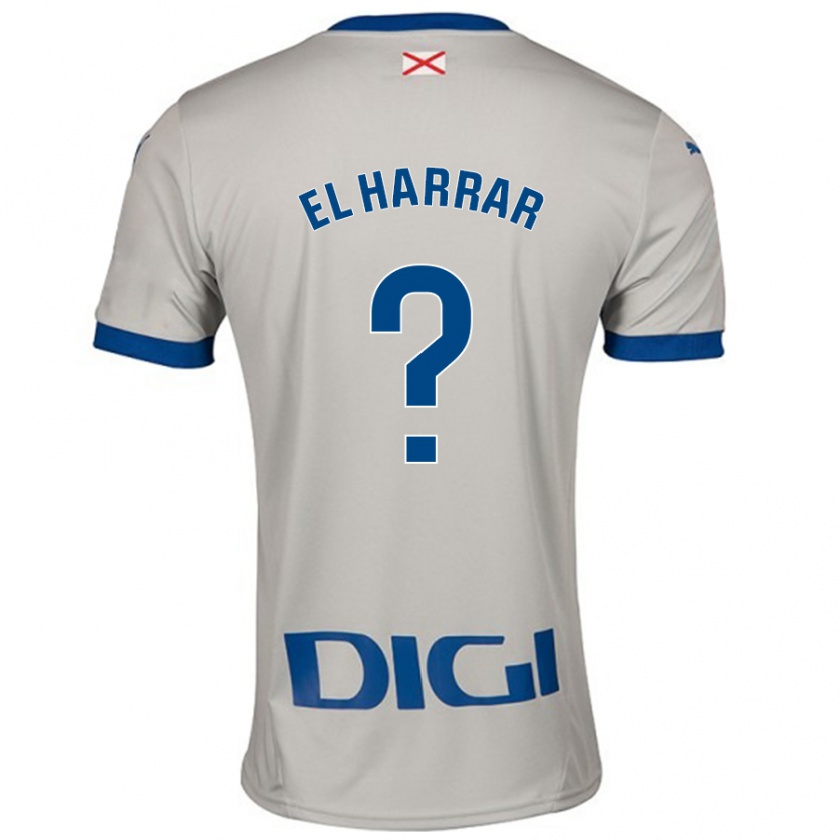 Kandiny Niño Camiseta Mohamed El Harrar #0 Gris Claro 2ª Equipación 2024/25 La Camisa