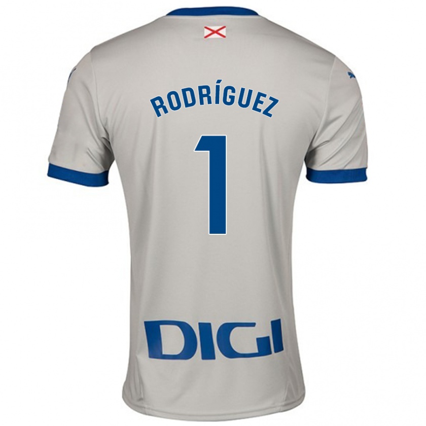 Kandiny Niño Camiseta Adrián Rodríguez #1 Gris Claro 2ª Equipación 2024/25 La Camisa