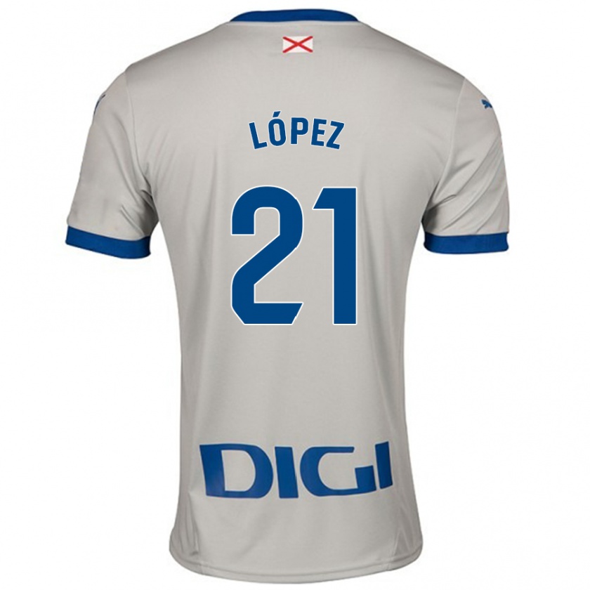 Kandiny Niño Camiseta Juanma López #21 Gris Claro 2ª Equipación 2024/25 La Camisa