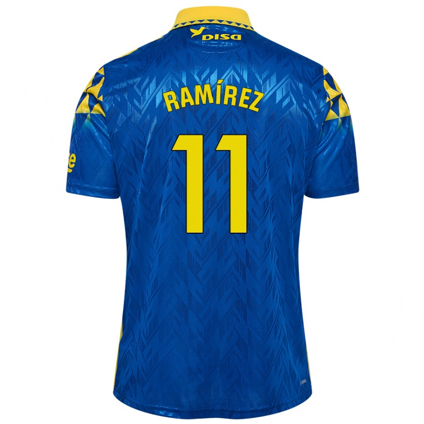 Kandiny Niño Camiseta Benito Ramírez #11 Azul Amarillo 2ª Equipación 2024/25 La Camisa