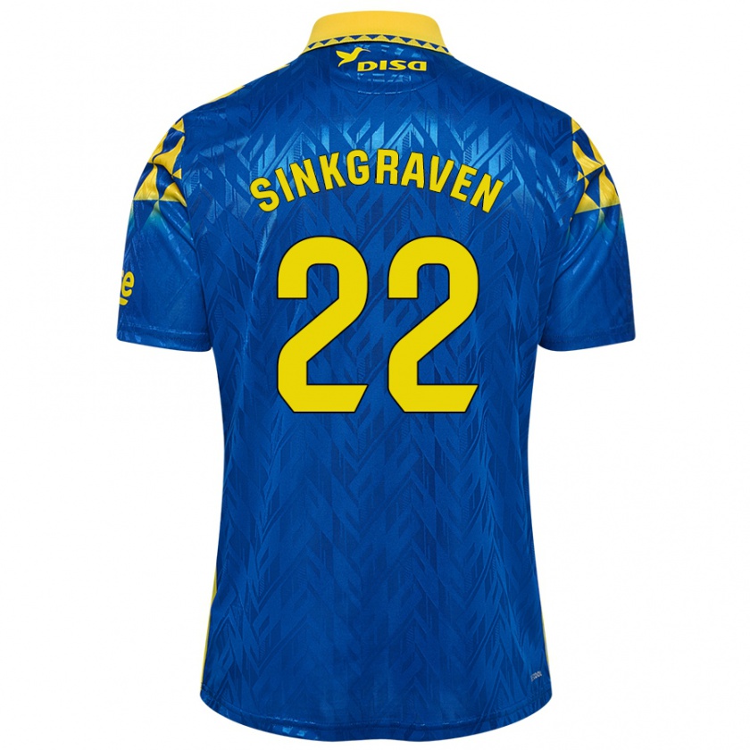 Kandiny Kinder Daley Sinkgraven #22 Blau Gelb Auswärtstrikot Trikot 2024/25 T-Shirt Österreich