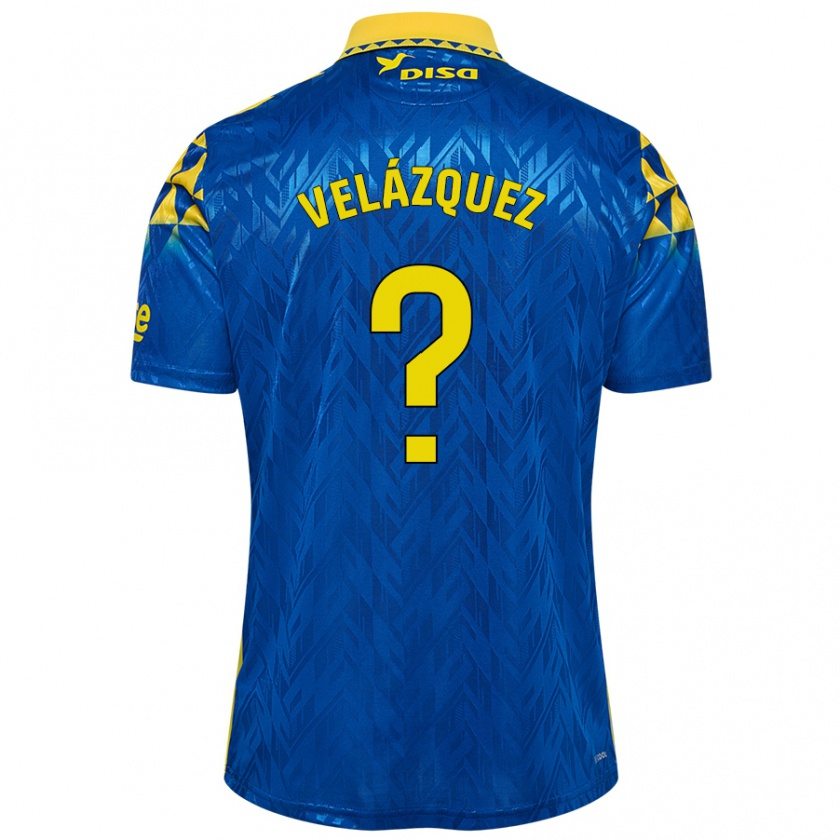 Kandiny Bambino Maglia Brian Velázquez #0 Blu Giallo Kit Gara Away 2024/25 Maglietta