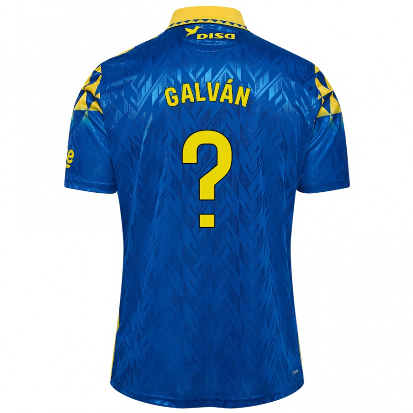 Kandiny Niño Camiseta Carlos Galván #0 Azul Amarillo 2ª Equipación 2024/25 La Camisa