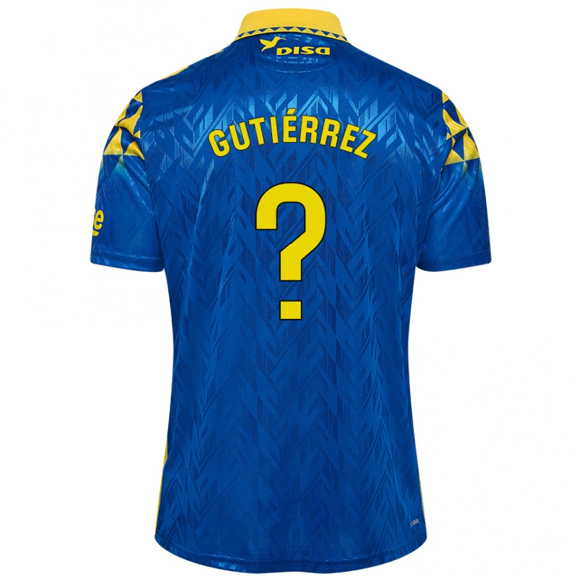 Kandiny Bambino Maglia Marco Gutiérrez #0 Blu Giallo Kit Gara Away 2024/25 Maglietta