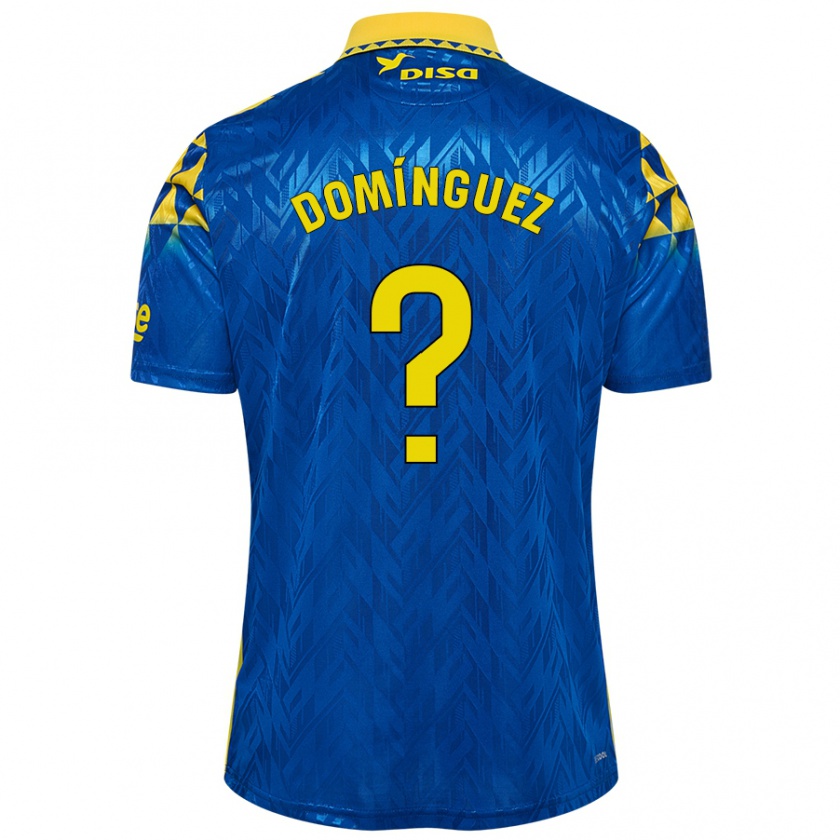 Kandiny Niño Camiseta Carlos Domínguez #0 Azul Amarillo 2ª Equipación 2024/25 La Camisa