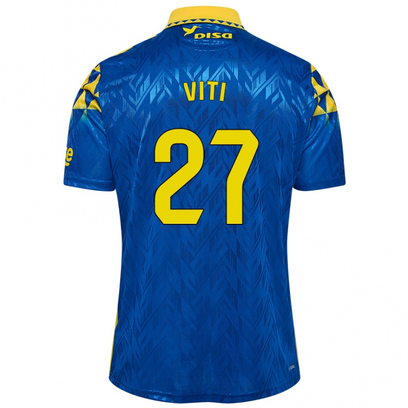 Kandiny Niño Camiseta Viti #27 Azul Amarillo 2ª Equipación 2024/25 La Camisa México