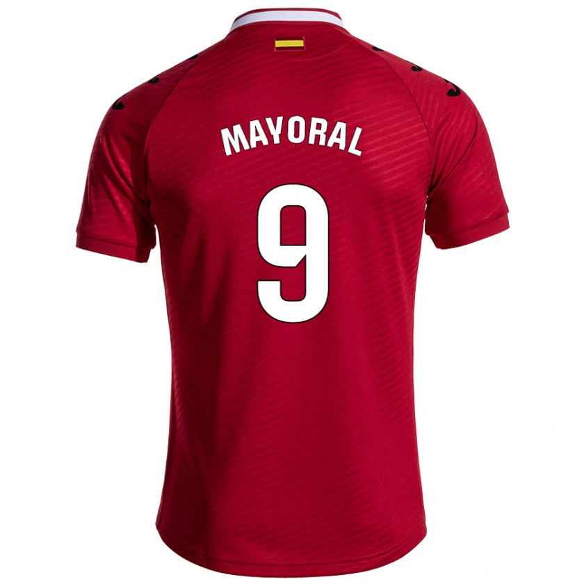 Kandiny Kinder Borja Mayoral #9 Dunkelrot Auswärtstrikot Trikot 2024/25 T-Shirt Österreich