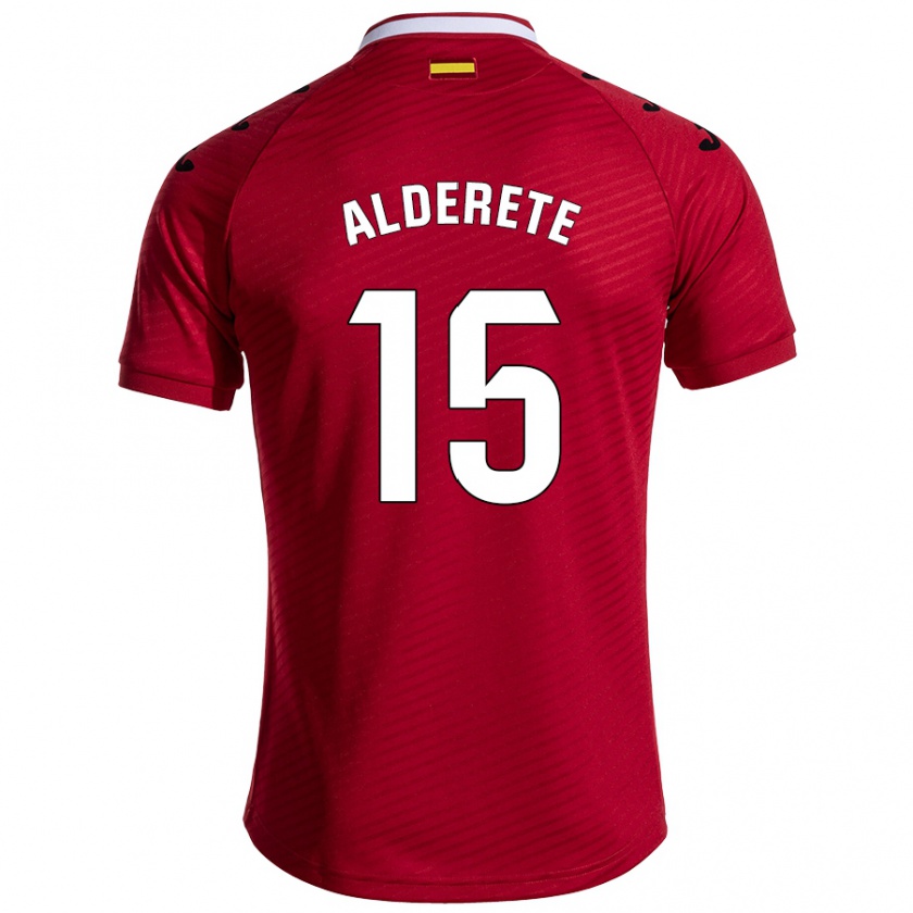 Kandiny Niño Camiseta Omar Alderete #15 Rojo Oscuro 2ª Equipación 2024/25 La Camisa