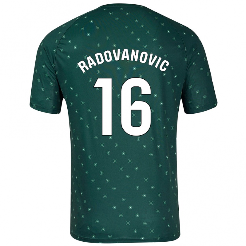 Kandiny Criança Camisola Aleksandar Radovanovic #16 Verde Escuro Alternativa 2024/25 Camisa Brasil