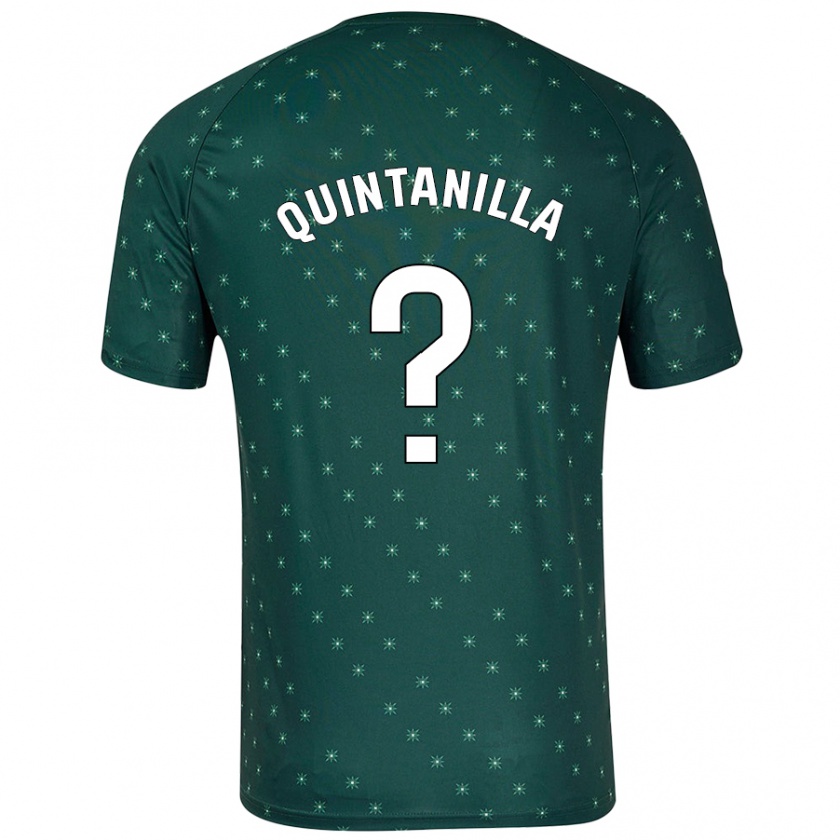 Kandiny Bambino Maglia Rubén Quintanilla #0 Verde Scuro Kit Gara Away 2024/25 Maglietta