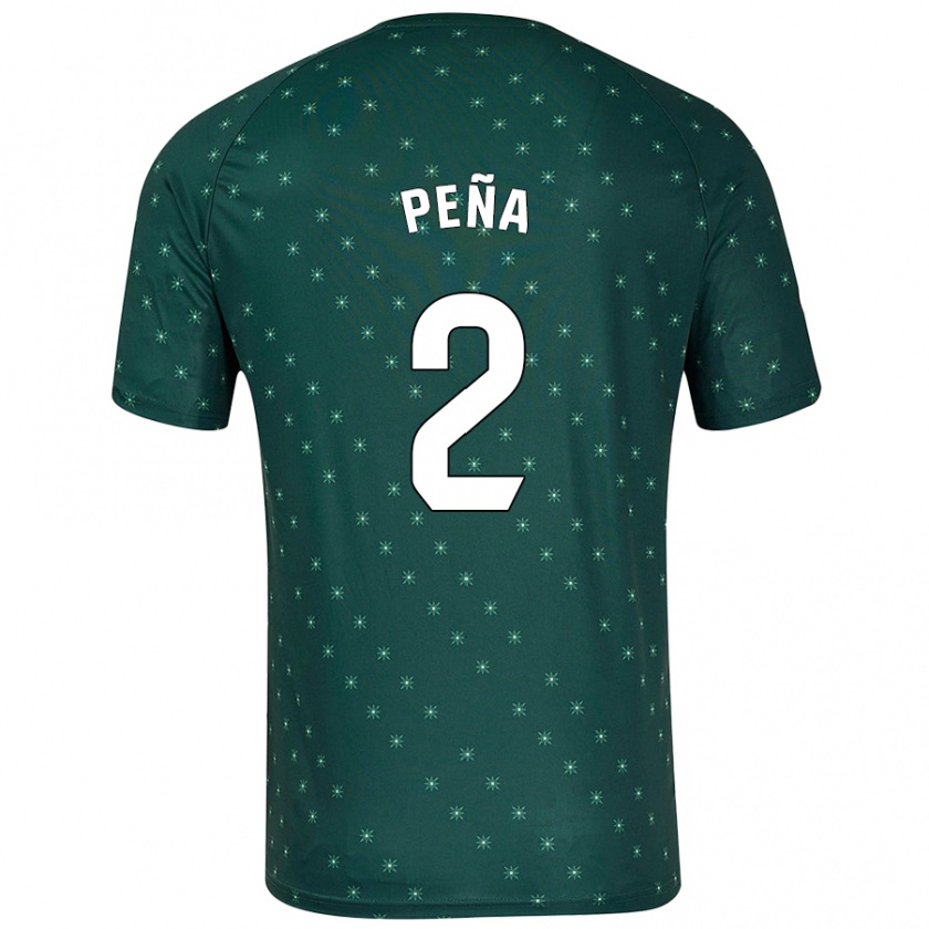 Kandiny Bambino Maglia Miguel Peña #2 Verde Scuro Kit Gara Away 2024/25 Maglietta