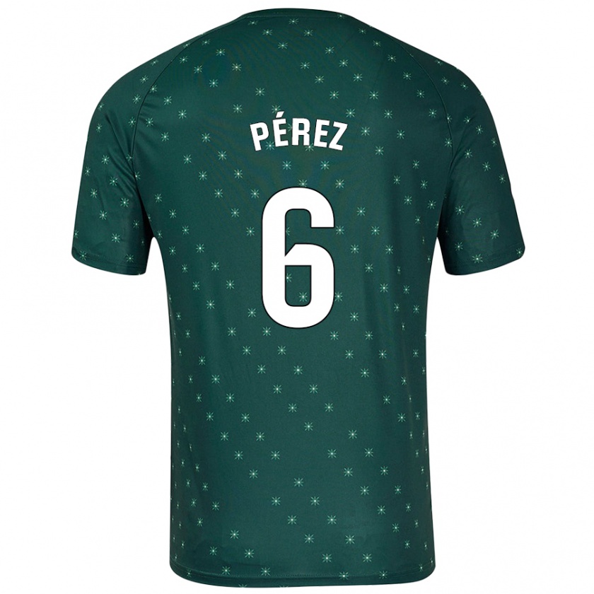 Kandiny Bambino Maglia René Pérez #6 Verde Scuro Kit Gara Away 2024/25 Maglietta