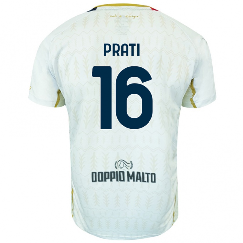 Kandiny Niño Camiseta Matteo Prati #16 Blanco 2ª Equipación 2024/25 La Camisa