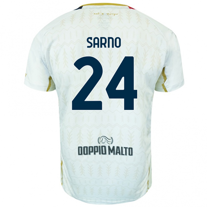 Kandiny Niño Camiseta Vincenzo Sarno #24 Blanco 2ª Equipación 2024/25 La Camisa