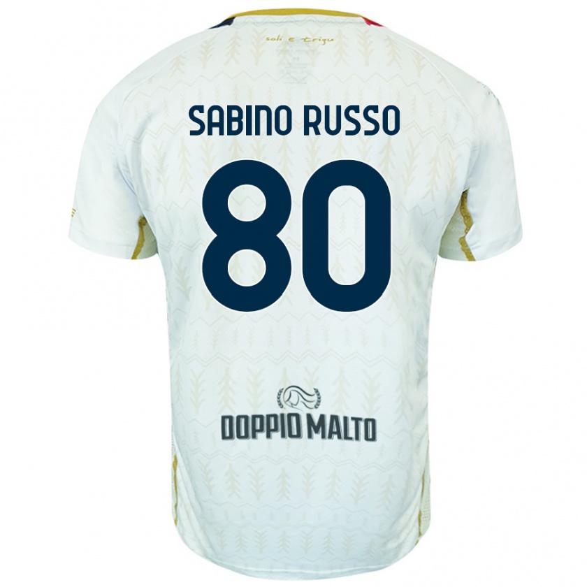 Kandiny Kinderen Alessandro Sabino Russo #80 Wit Uitshirt Uittenue 2024/25 T-Shirt België