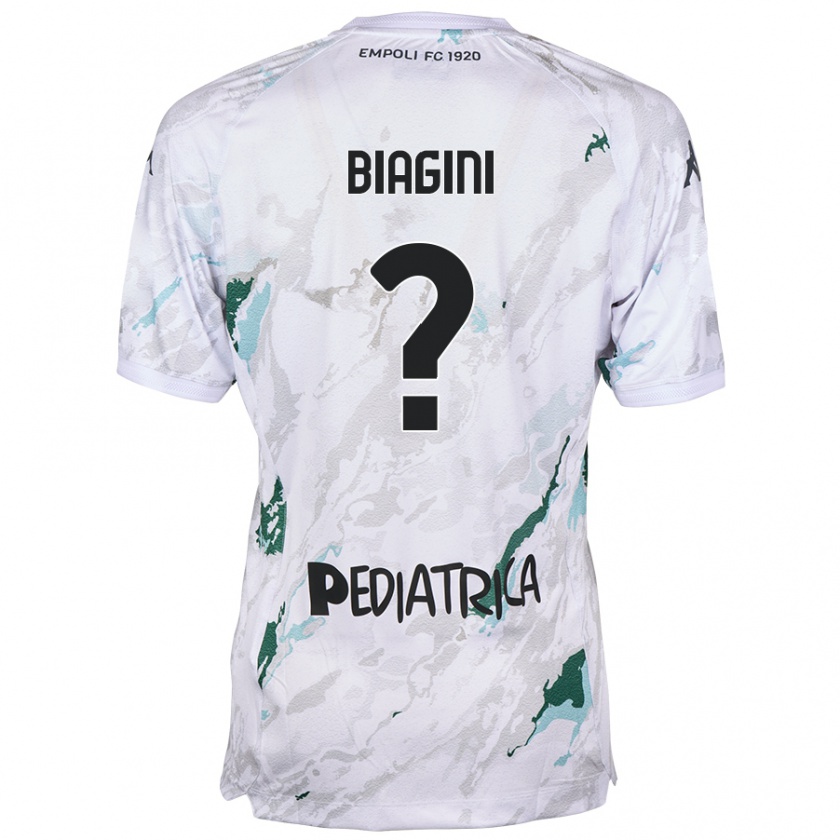 Kandiny Bambino Maglia Valerio Biagini #0 Grigio Kit Gara Away 2024/25 Maglietta