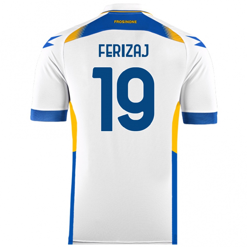 Kandiny Bambino Maglia Justin Ferizaj #19 Bianco Kit Gara Away 2024/25 Maglietta