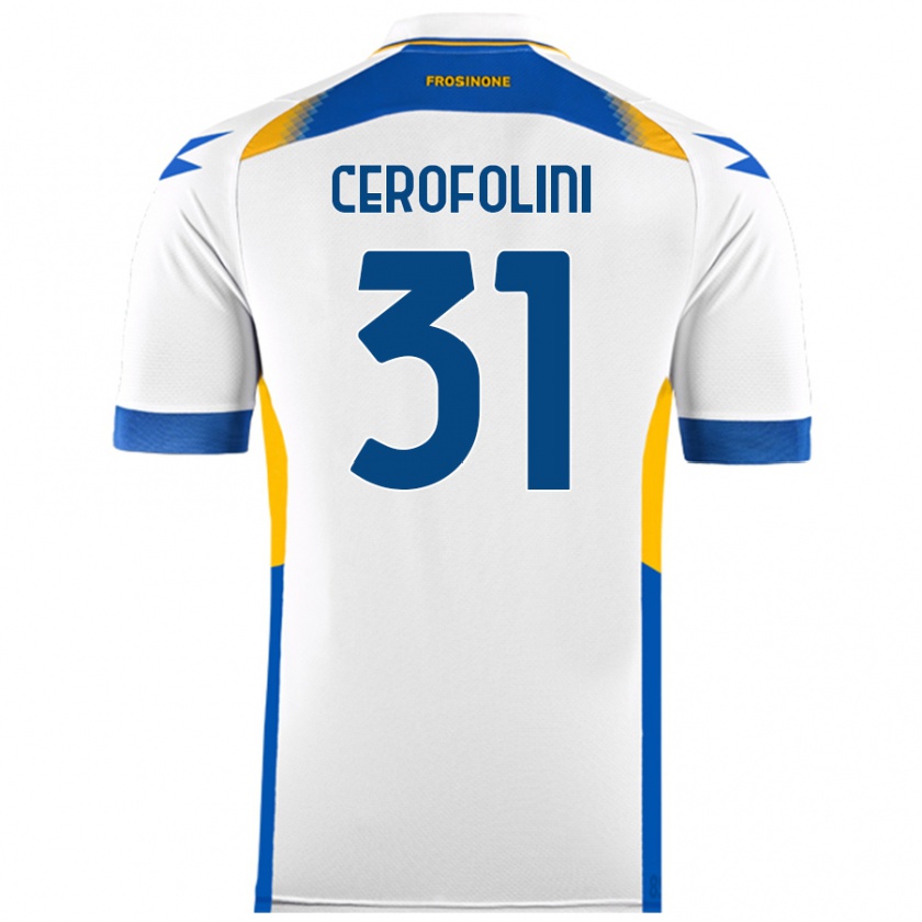 Kandiny Bambino Maglia Michele Cerofolini #31 Bianco Kit Gara Away 2024/25 Maglietta