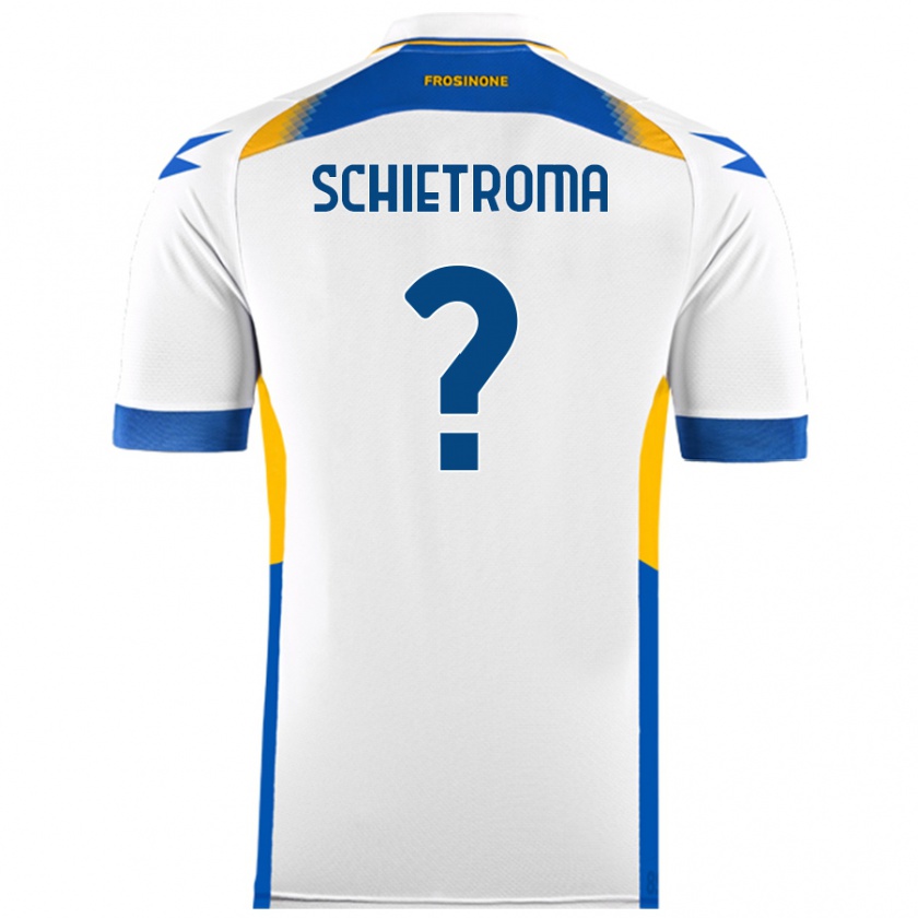 Kandiny Bambino Maglia Lorenzo Schietroma #0 Bianco Kit Gara Away 2024/25 Maglietta