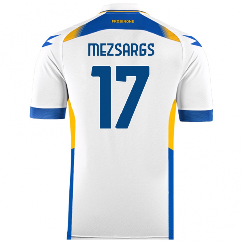 KandinyキッズKristians Mezsargs#17白アウェイシャツ2024/25ジャージーユニフォーム