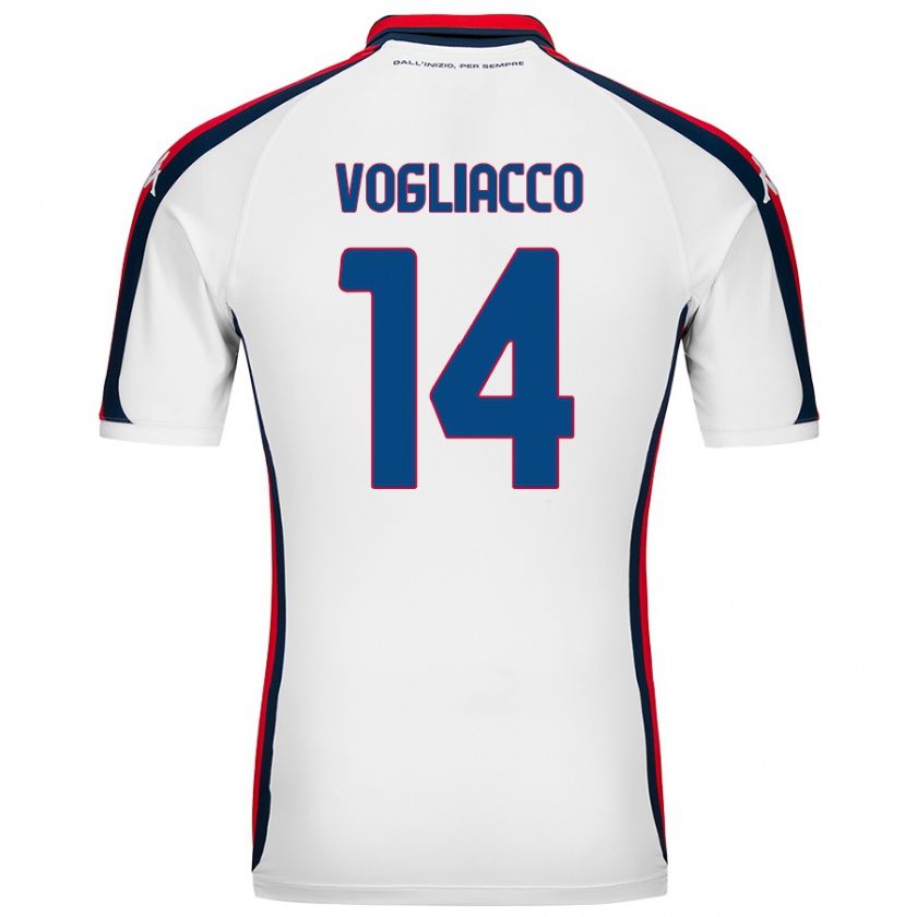 Kandiny Niño Camiseta Alessandro Vogliacco #14 Blanco 2ª Equipación 2024/25 La Camisa