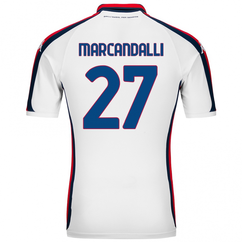 Kandiny Criança Camisola Alessandro Marcandalli #27 Branco Alternativa 2024/25 Camisa Brasil