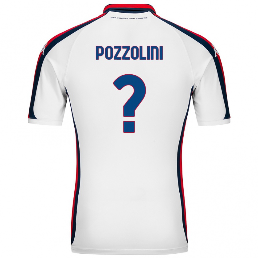 Kandiny Bambino Maglia Andrea Pozzolini #0 Bianco Kit Gara Away 2024/25 Maglietta