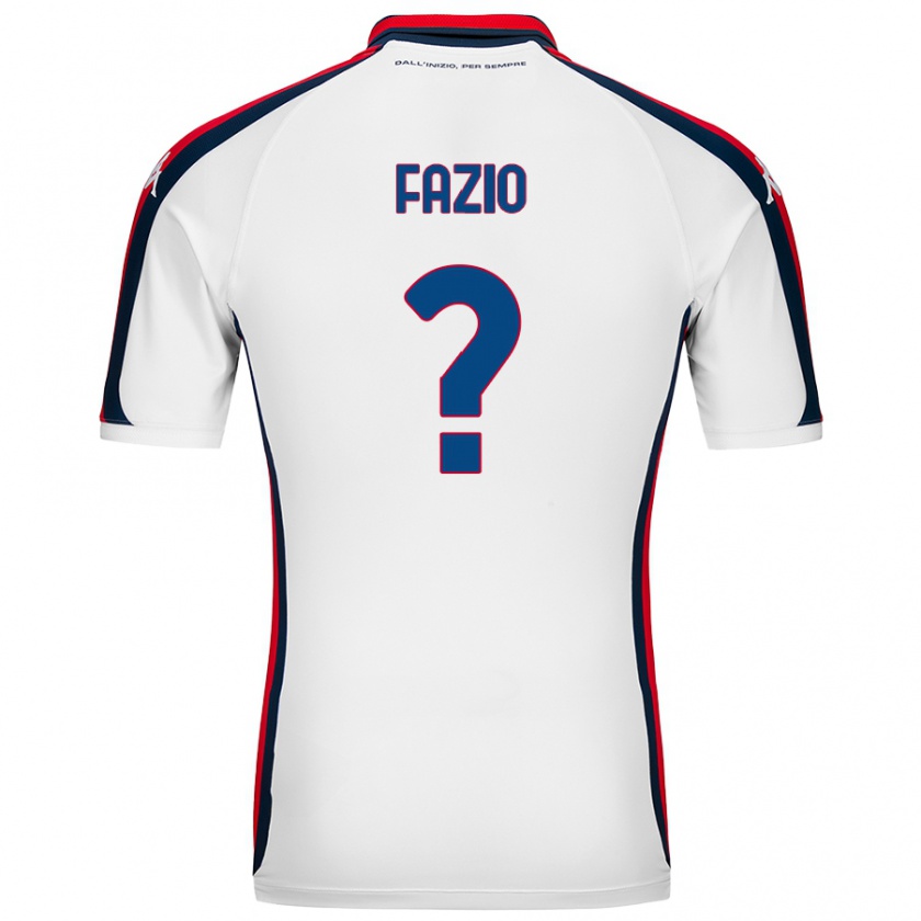 Kandiny Bambino Maglia Lorenzo Fazio #0 Bianco Kit Gara Away 2024/25 Maglietta