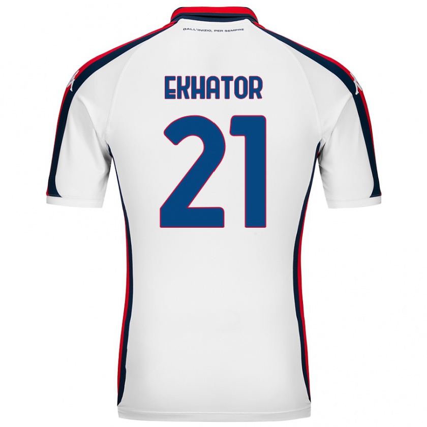 Kandiny Bambino Maglia Jeff Ekhator #21 Bianco Kit Gara Away 2024/25 Maglietta