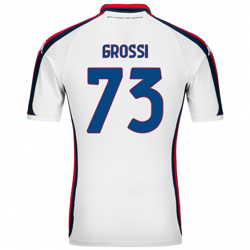 Kandiny Bambino Maglia Jacopo Grossi #73 Bianco Kit Gara Away 2024/25 Maglietta