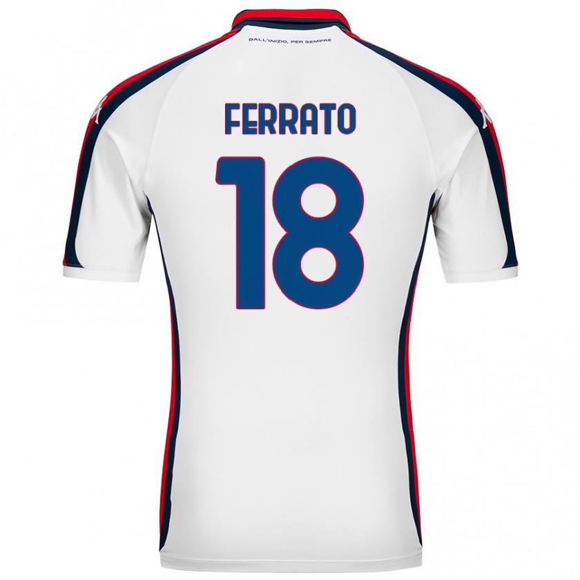 Kandiny Bambino Maglia Claudia Ferrato #18 Bianco Kit Gara Away 2024/25 Maglietta